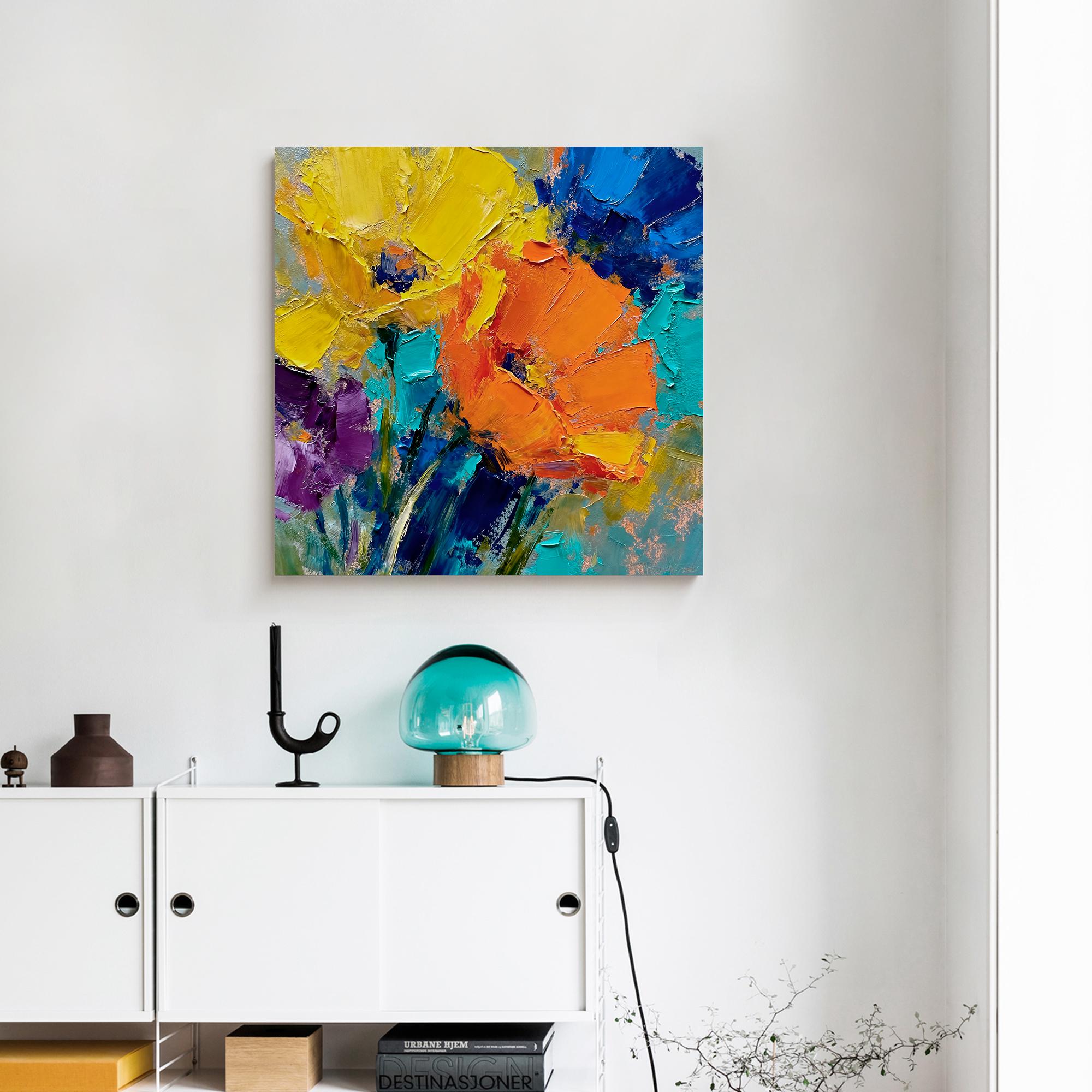 Colorful and elegant abstract floral oil paintings - View 5
