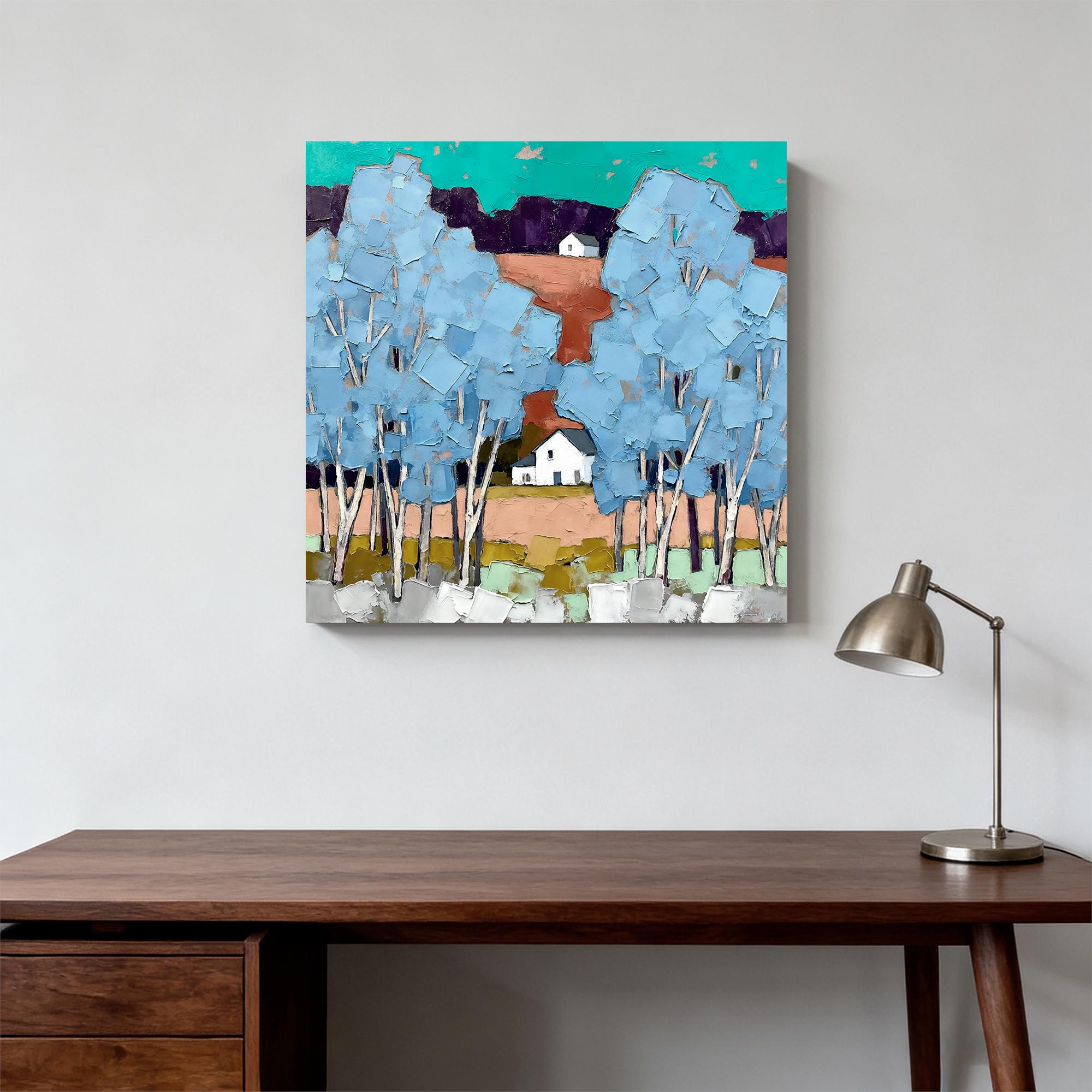 Modern rural landscape oil painting