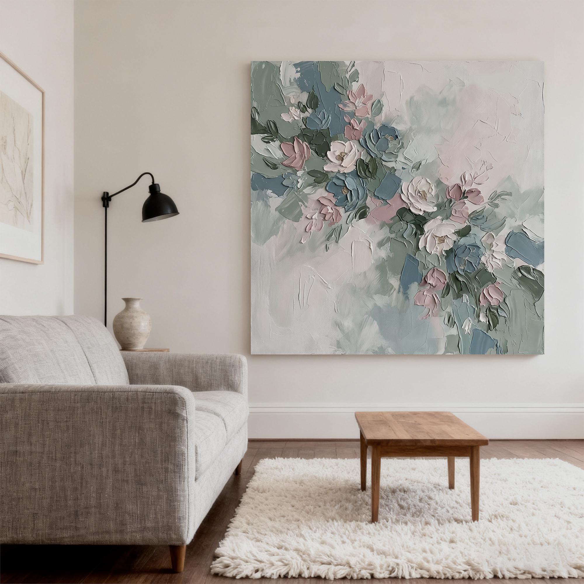 Elegant pastel floral oil painting