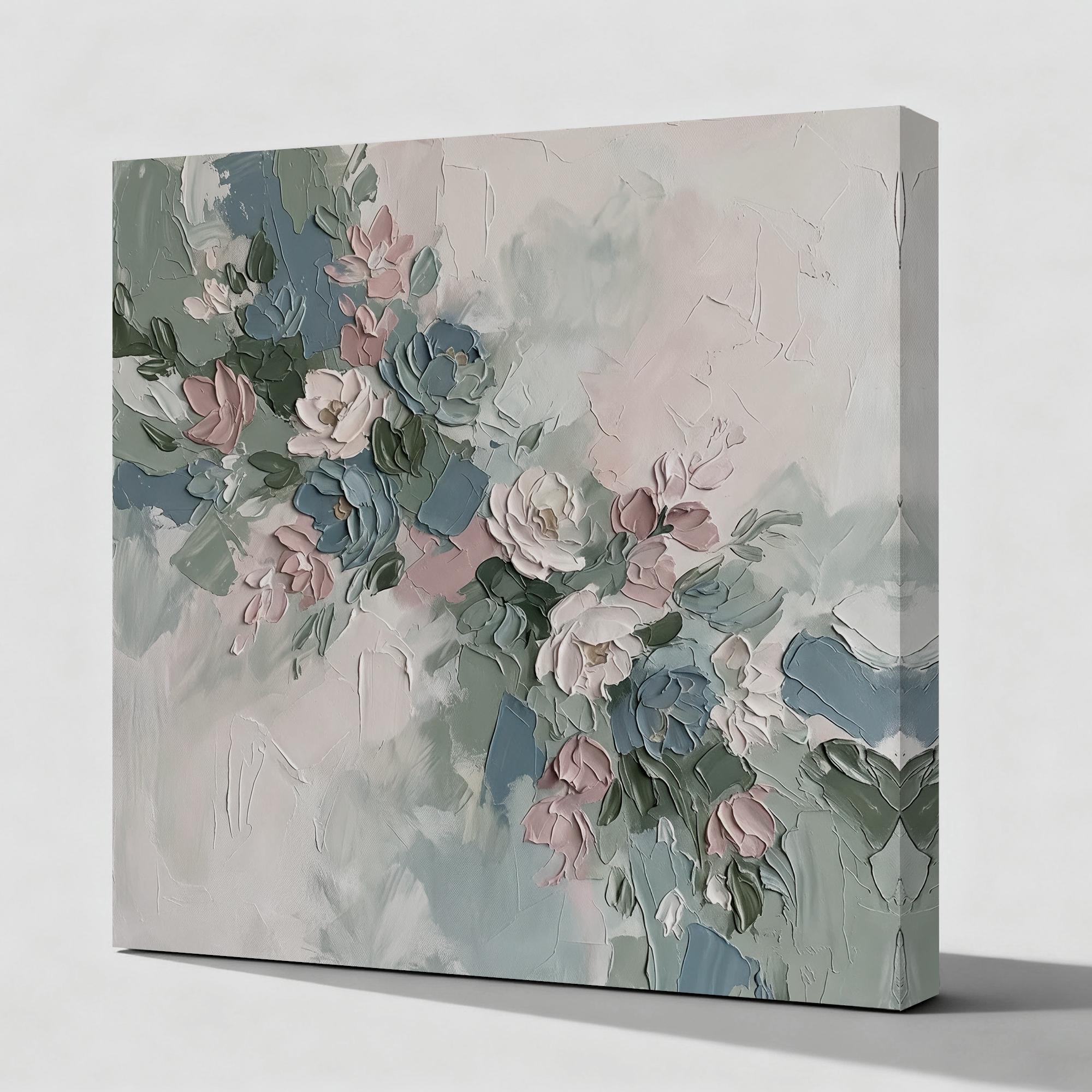 Elegant pastel floral oil painting - View 2