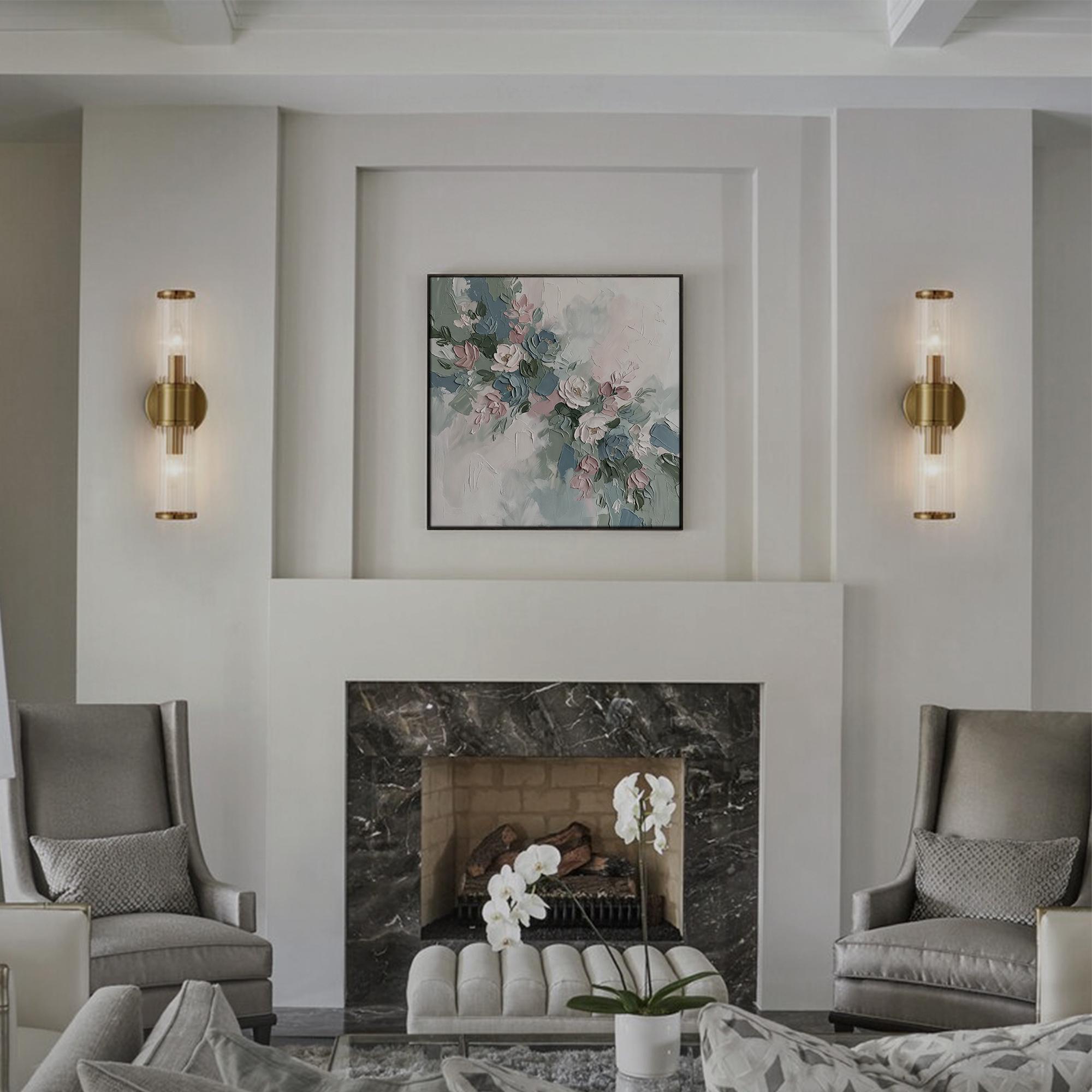 Elegant pastel floral oil painting - View 3