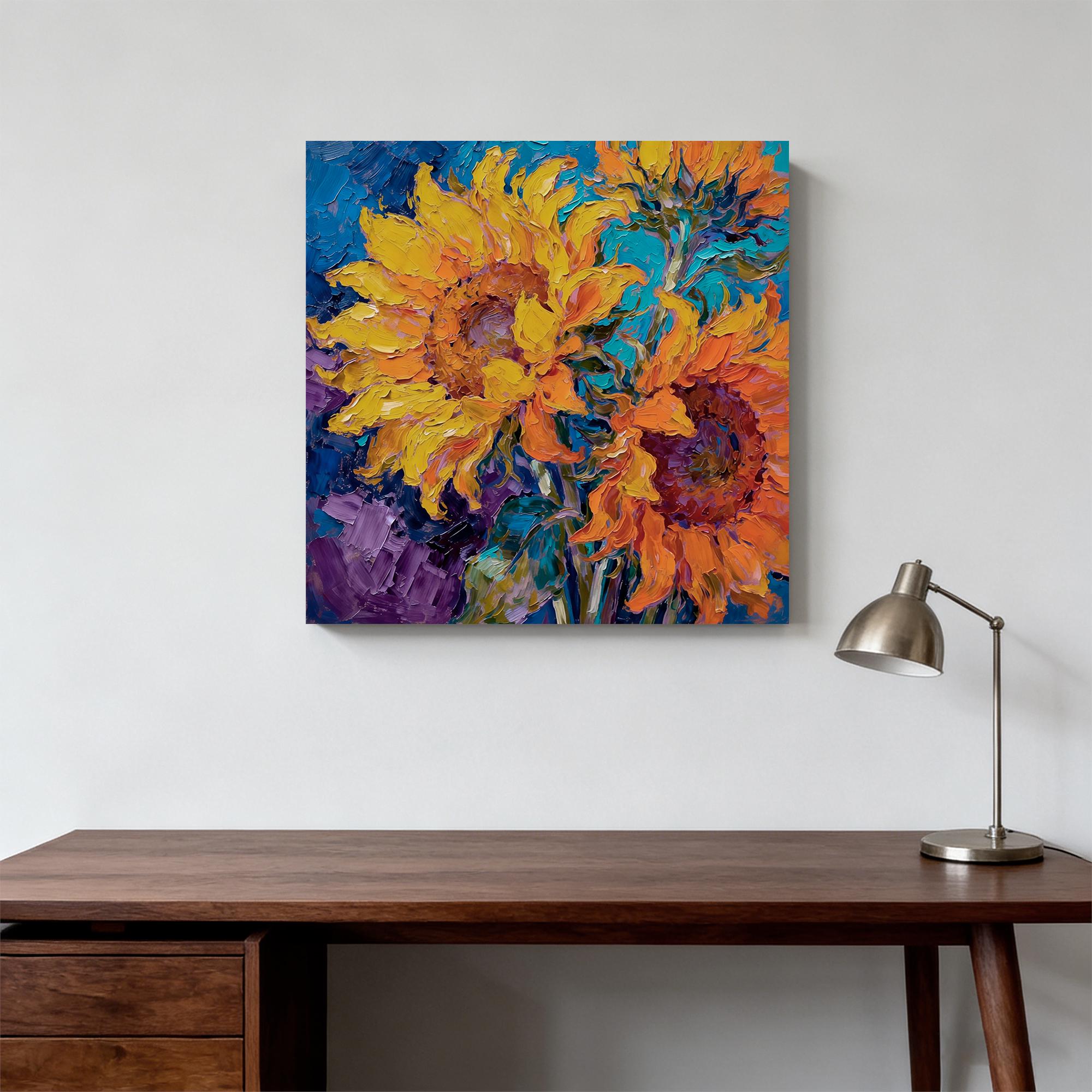 Rich in orange and yellow floral oil paintings - View 3