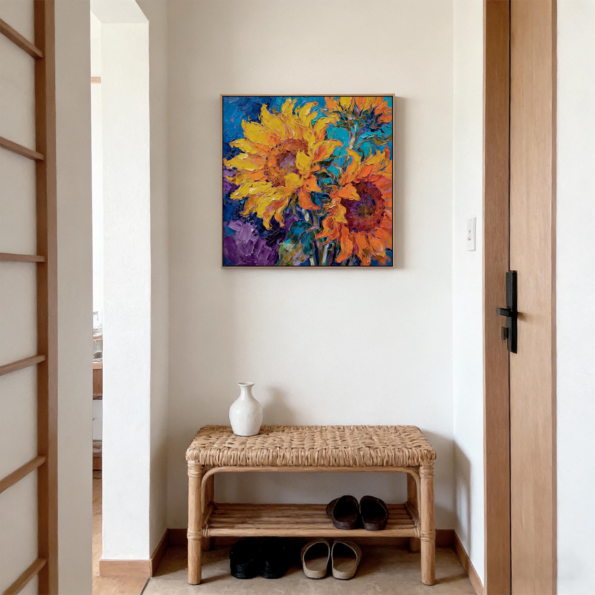 Rich in orange and yellow floral oil paintings - View 5