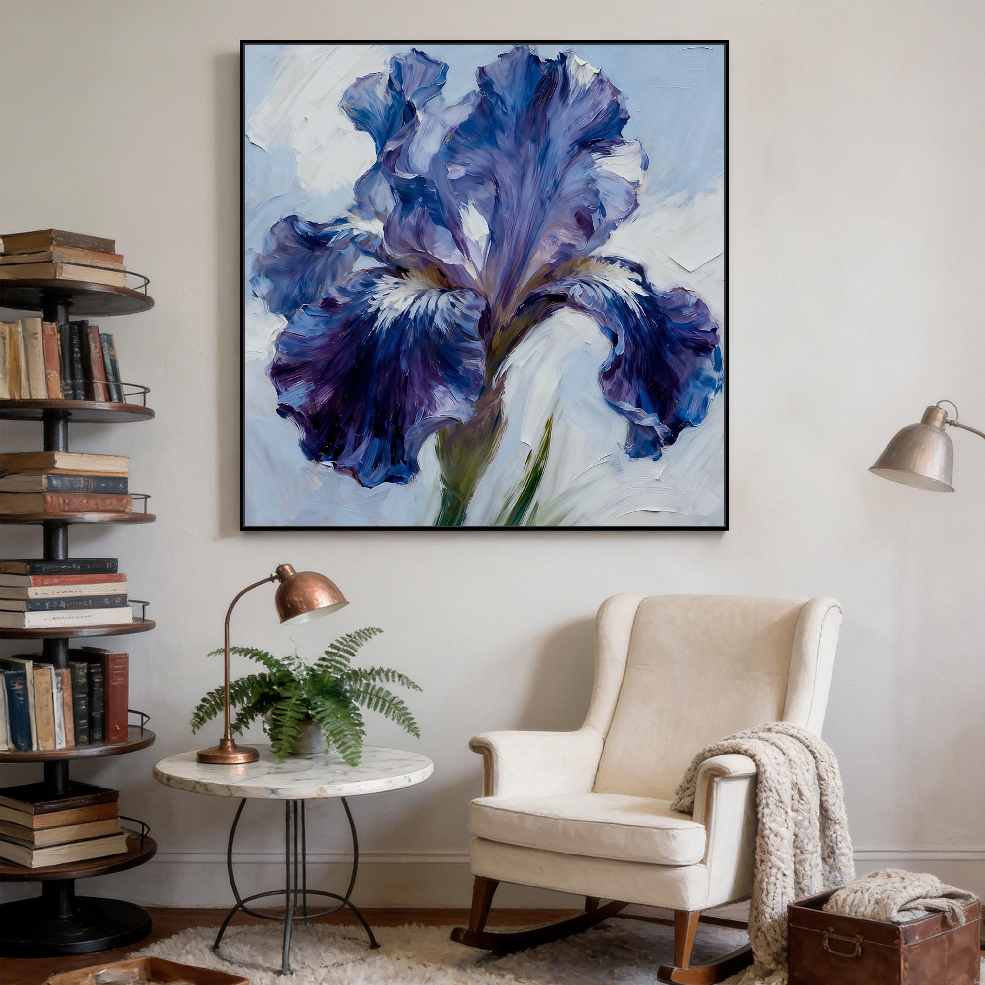 Textured plant and flower oil paintings