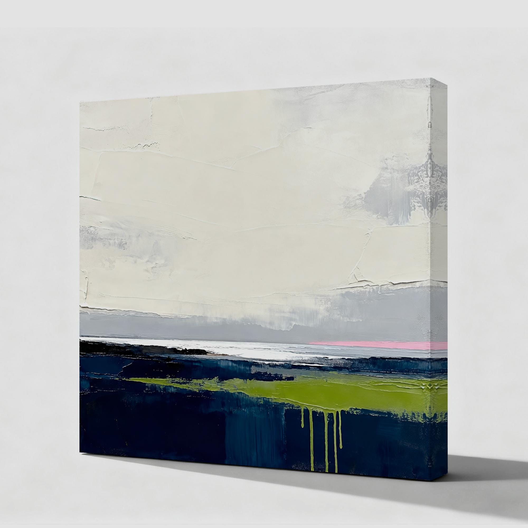 Blue-green landscape oil painting - View 2