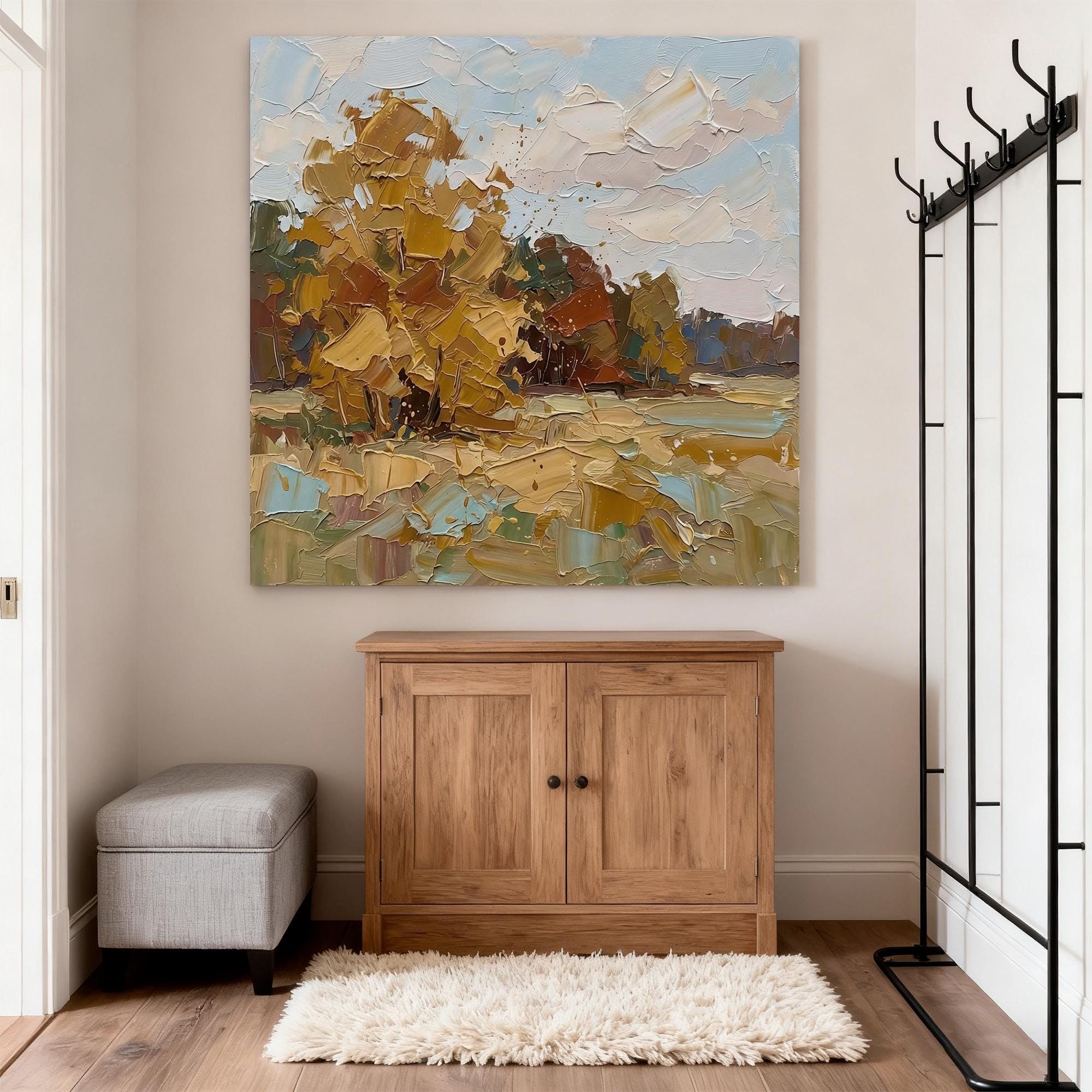 Autumn landscape oil painting